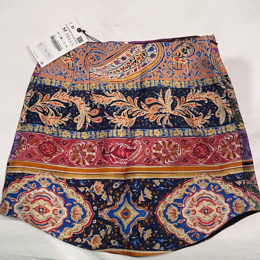 Zara paisley mini skirt